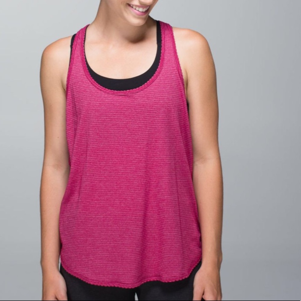 Lululemon 105 F Singlet in Heathered Bumble Berry